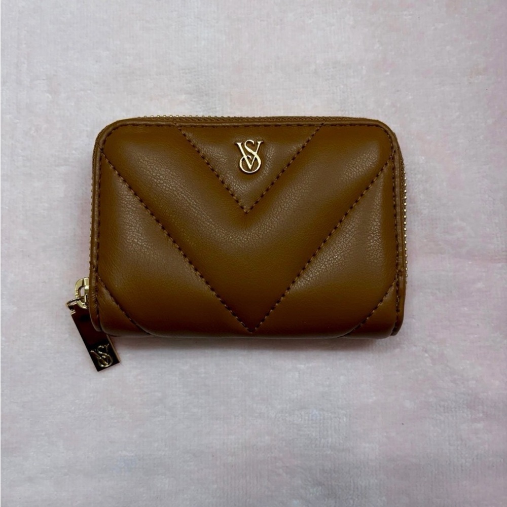 victorias secret Quilted Zip Wallet - Brown